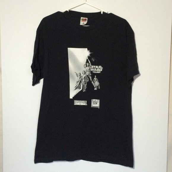Star Wars Trilogy DVD Walmart Advertising T-Shirt Large Black Pre-Shrunk Cotton - Picture 1 of 6